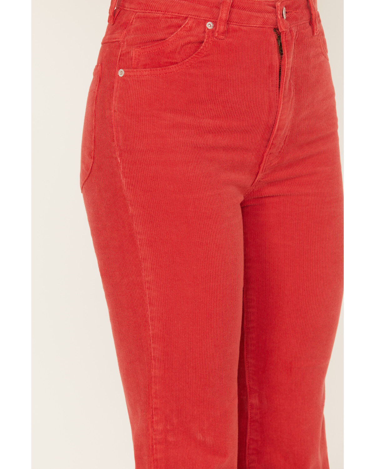 Image #2 - Rolla's Women's East Coast High Rise Corduroy Flare Pants, Red, hi-res