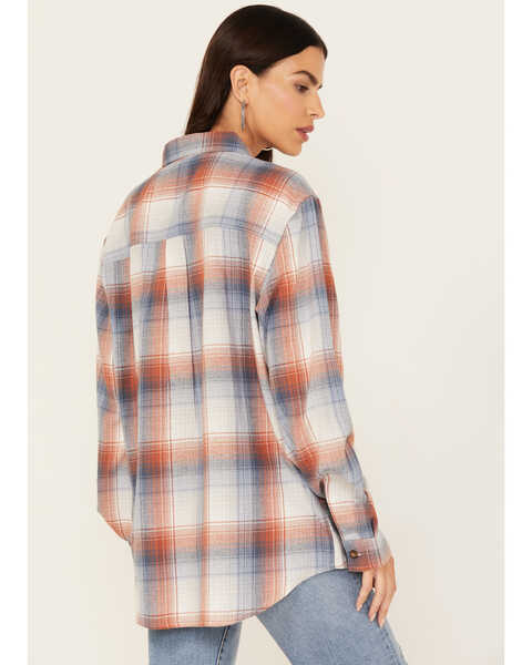 Image #4 - Ely Walker Women's Plaid Print Long Sleeve Button-Down Boyfriend Flannel, Multi, hi-res