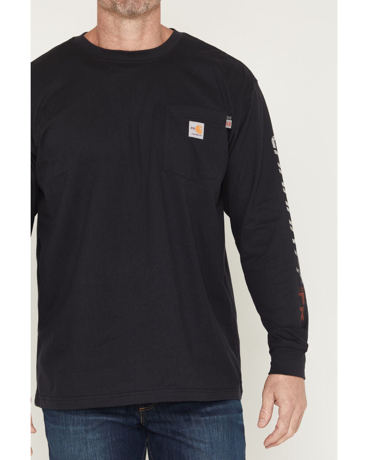 Image #4 - Carhartt Men's FR Loose Fit Long Sleeve Lightweight Diamond Plate Graphic Work T-Shirt, Black, hi-res