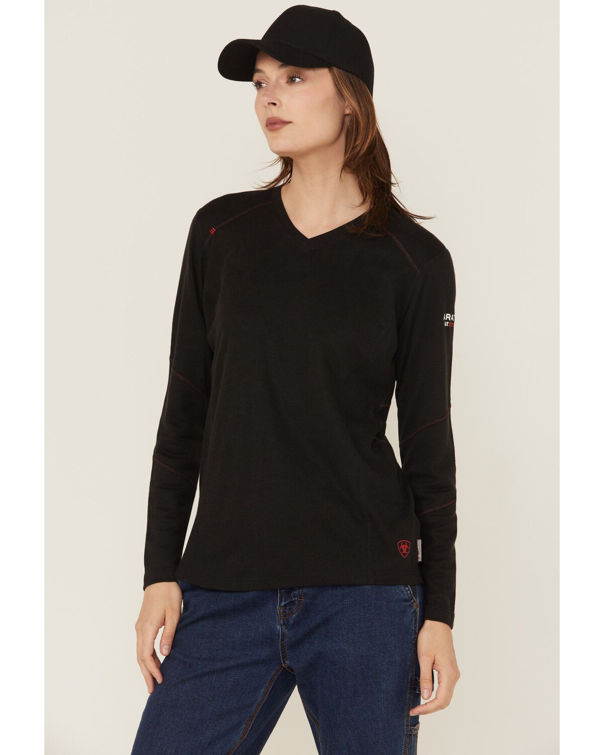 Ariat Women's FR Primo Baselayer Long Sleeve Shirt, Black, hi-res