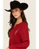 Image #3 - Wild Moss Women's Crochet Trim Mini Dress, Red, hi-res