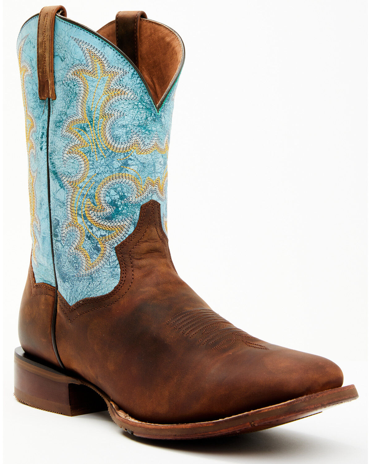 Image #1 - Dan Post Men's Performance Western Boots - Broad Square Toe, Blue, hi-res