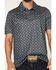 Image #3 - Panhandle Slim Men's Medallion Print Short Sleeve Snap Performance Polo, Black, hi-res