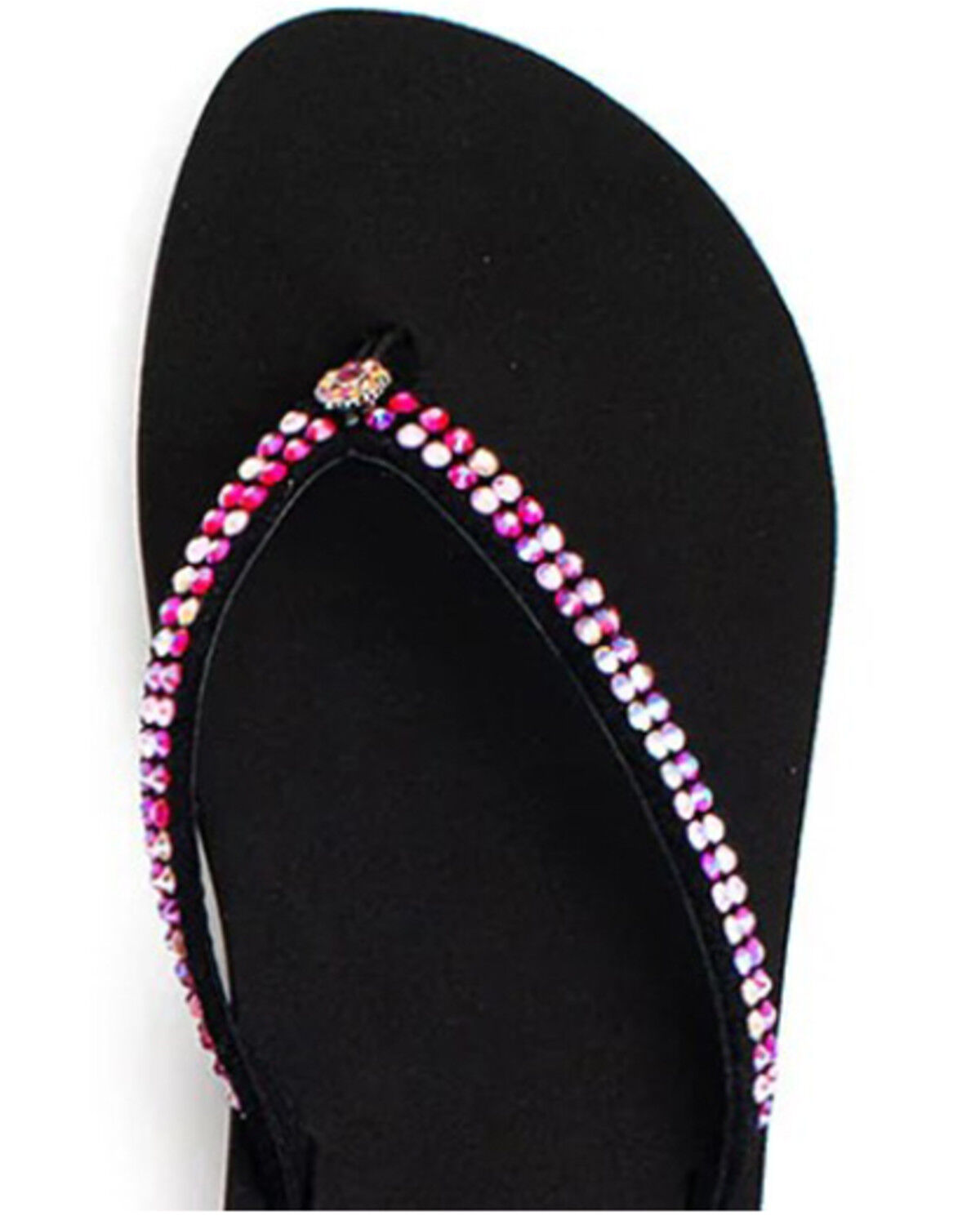 Image #3 - Yellow Box Women's Jello Rhinestone Sandals, Fuchsia, hi-res