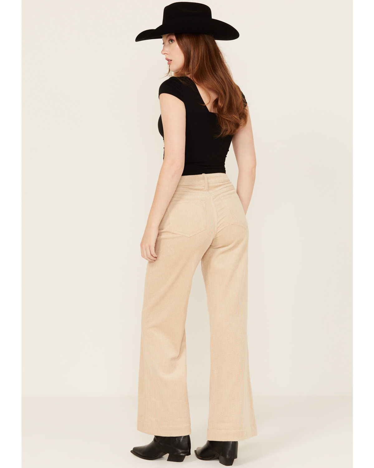 Image #3 - Dear John Women's Fiona Corduroy High Rise Wide Leg Stretch Jeans, Cream, hi-res