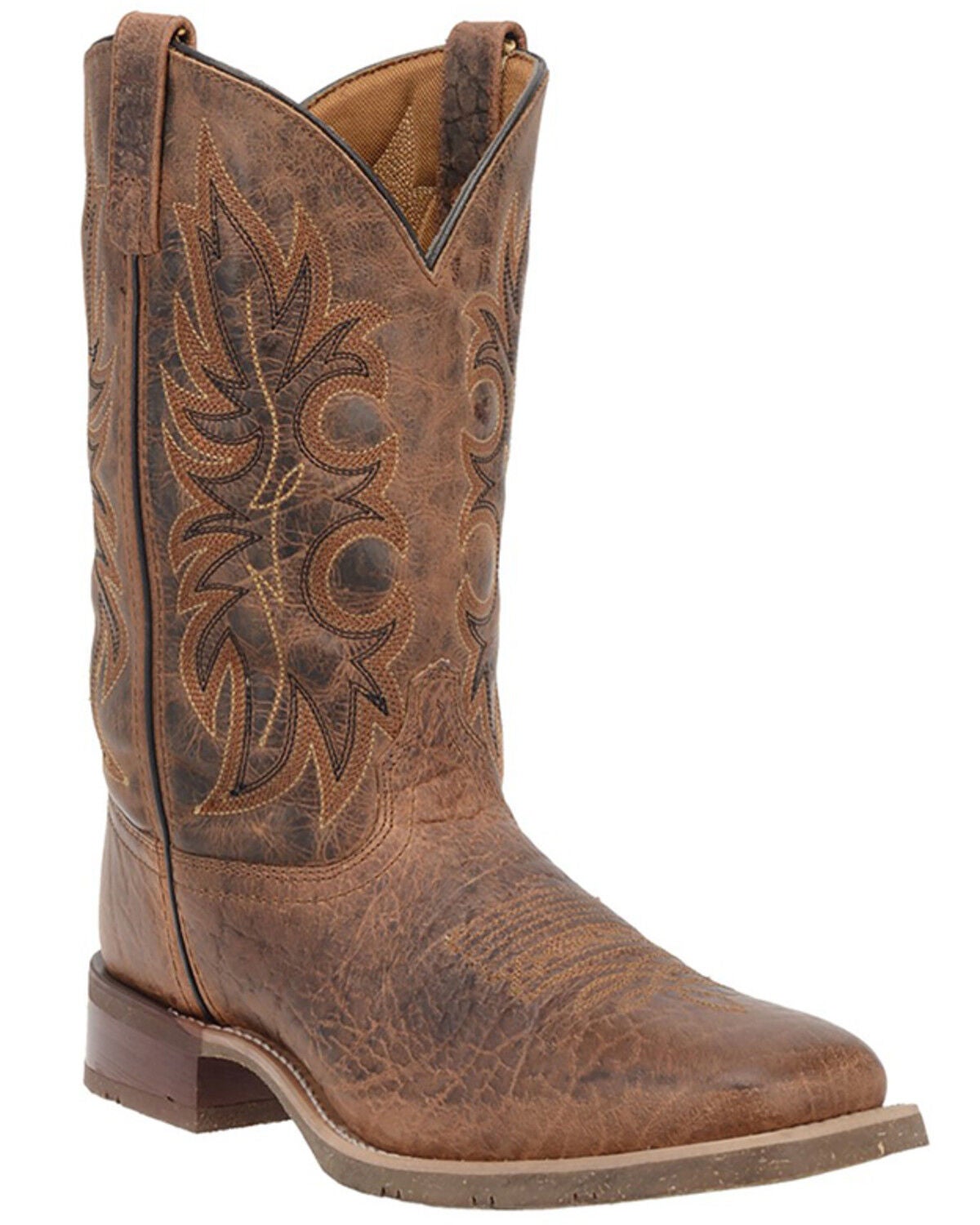 Laredo Men's Rancher Stockman Performance Western Boots - Broad Square Toe, Brown, hi-res
