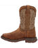 Image #3 - Durango Boys' Lil Rebel Embroidered Western Boots - Broad Square Toe, Brown, hi-res