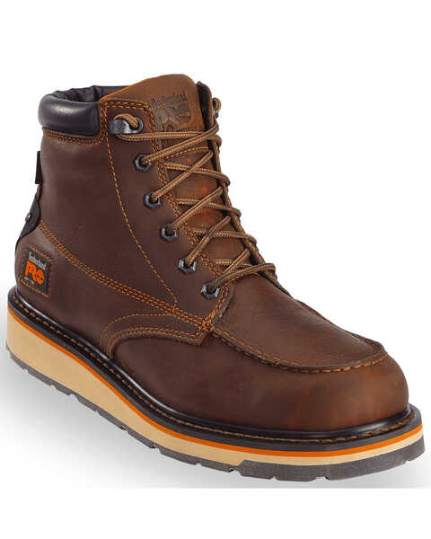 Timberland PRO Men's Gridworks 6" Waterproof Boots - Moc Toe, Brown, hi-res