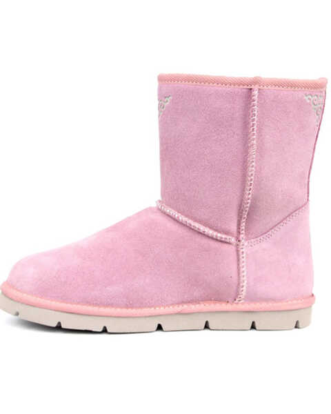 Image #3 - Superlamb Women's Argali 7.5" Suede Leather Pull On Casual Boots - Round Toe , Pink, hi-res