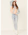 Wrangler Women's Chambray Floral Overlay Long Sleeve Snap Western Shirt , Mauve, hi-res