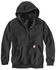 Carhartt Men's Rain Defender Paxton Hooded Zip Mock Work Sweatshirt, Charcoal, hi-res