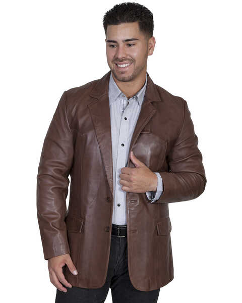 Image #1 - Scully Lamb Leather Blazer - Big, Chocolate, hi-res
