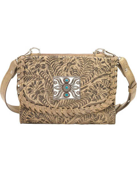 American West Women's Two Step Small Crossbody Bag , Sand, hi-res