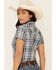 Ariat Women's R.E.A.L Delighful Yarn Dye Plaid Short Sleeve Western Core Shirt , Blue, hi-res