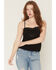 Image #3 - Idyllwind Women's Sage Satin Lace Cami, Black, hi-res