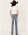 Grace in LA Girls' Light Wash Embroidered Floral Bootcut Jeans, Blue, hi-res