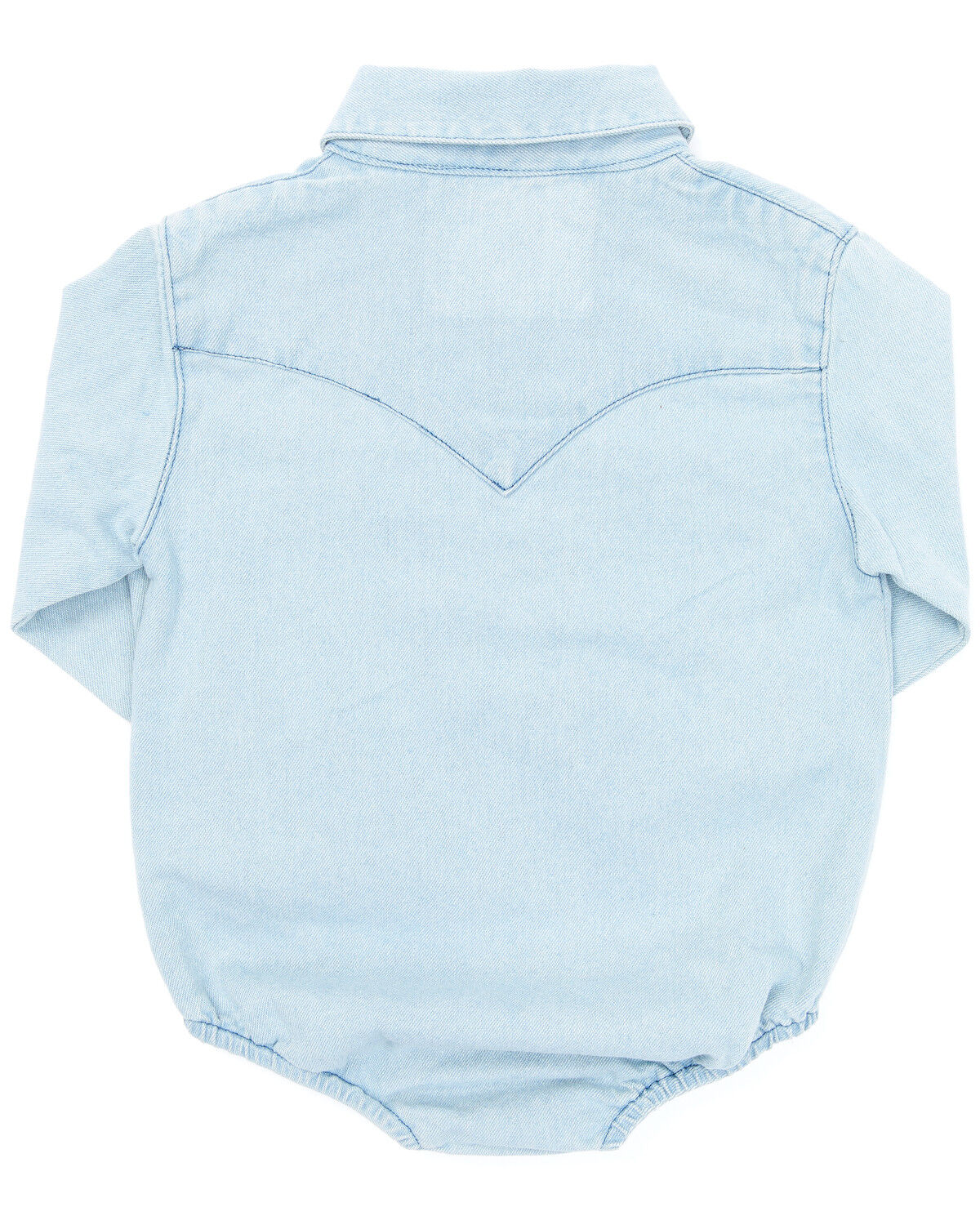 Image #4 - Wrangler Infant Boys' Long Sleeve Collared Onesie, Blue, hi-res