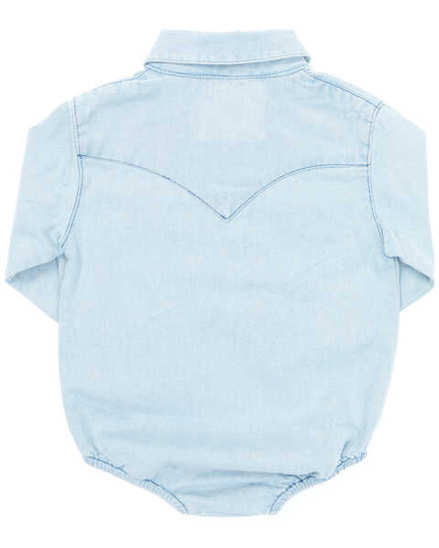 Image #4 - Wrangler Infant Boys' Long Sleeve Collared Onesie , Blue, hi-res