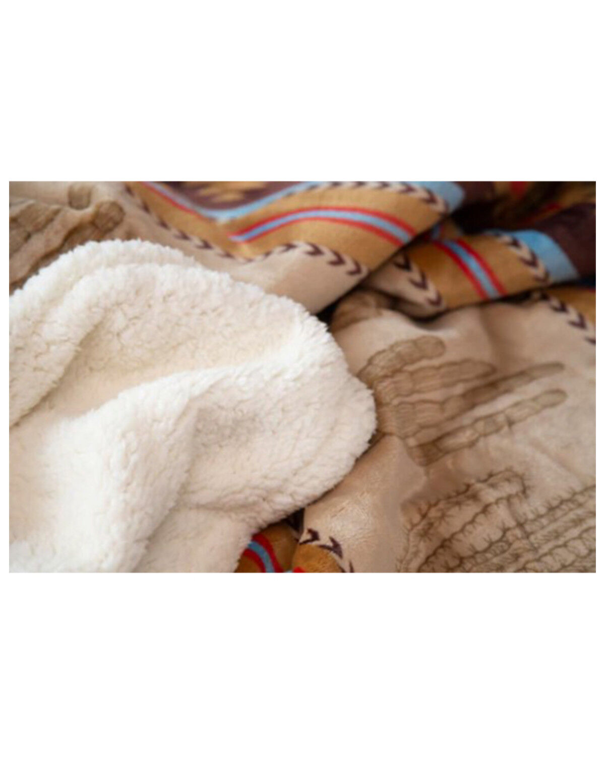 Image #4 - Carstens Home Cactus Plush Sherpa Throw, Brown, hi-res