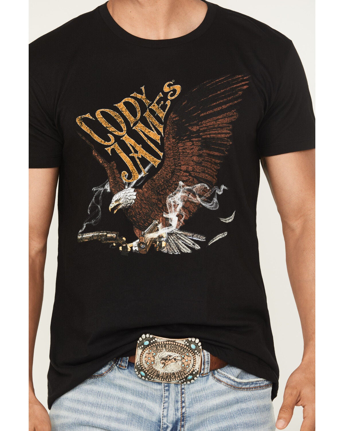 Image #3 - Cody James Men's Guns Blazin Short Sleeve Graphic T-Shirt, Black, hi-res