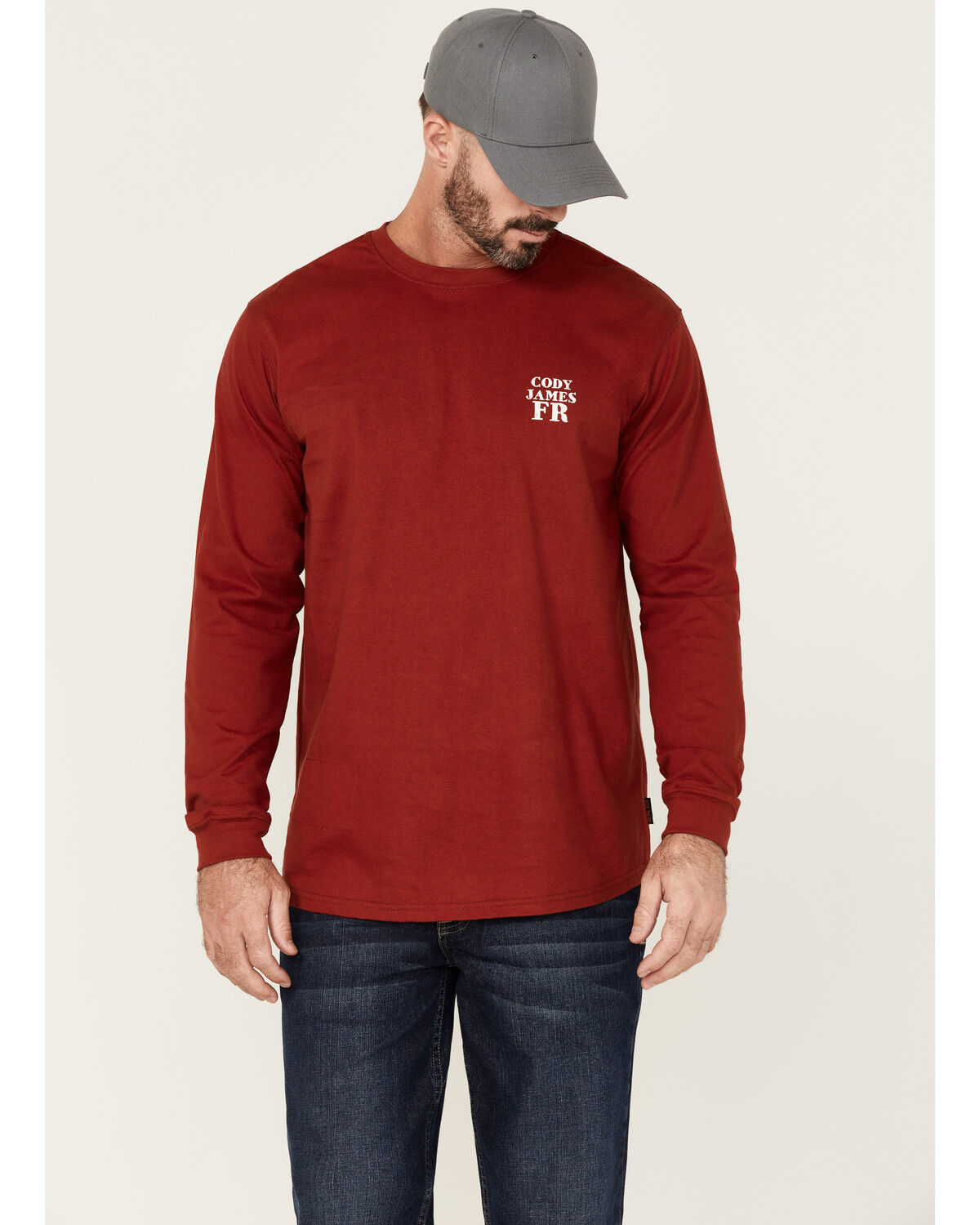 Image #1 - Cody James Men's FR Bossa Nova Graphic Long Sleeve Work T-Shirt, Medium Blue, hi-res