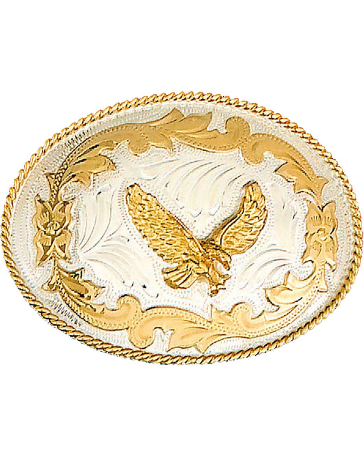 Western Express Men's German Eagle Belt Buckle, Silver, hi-res