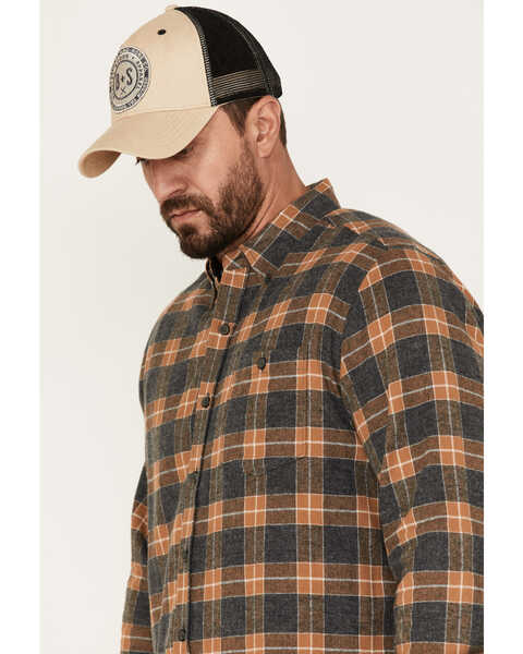 Image #2 - North River Men's Small Plaid Flannel Long Sleeve Button-Down Shirt, Tan, hi-res