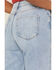 Image #4 - Vervet by Flying Monkey Women's Medium Wash Super High Rise Cuffed Cropped Baggy Straight Stretch Denim Jeans, Medium Wash, hi-res
