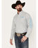 Image #1 - Wrangler Men's Team Logo Geo Print Long Sleeve Button-Down Western Shirt - Tall, Grey, hi-res