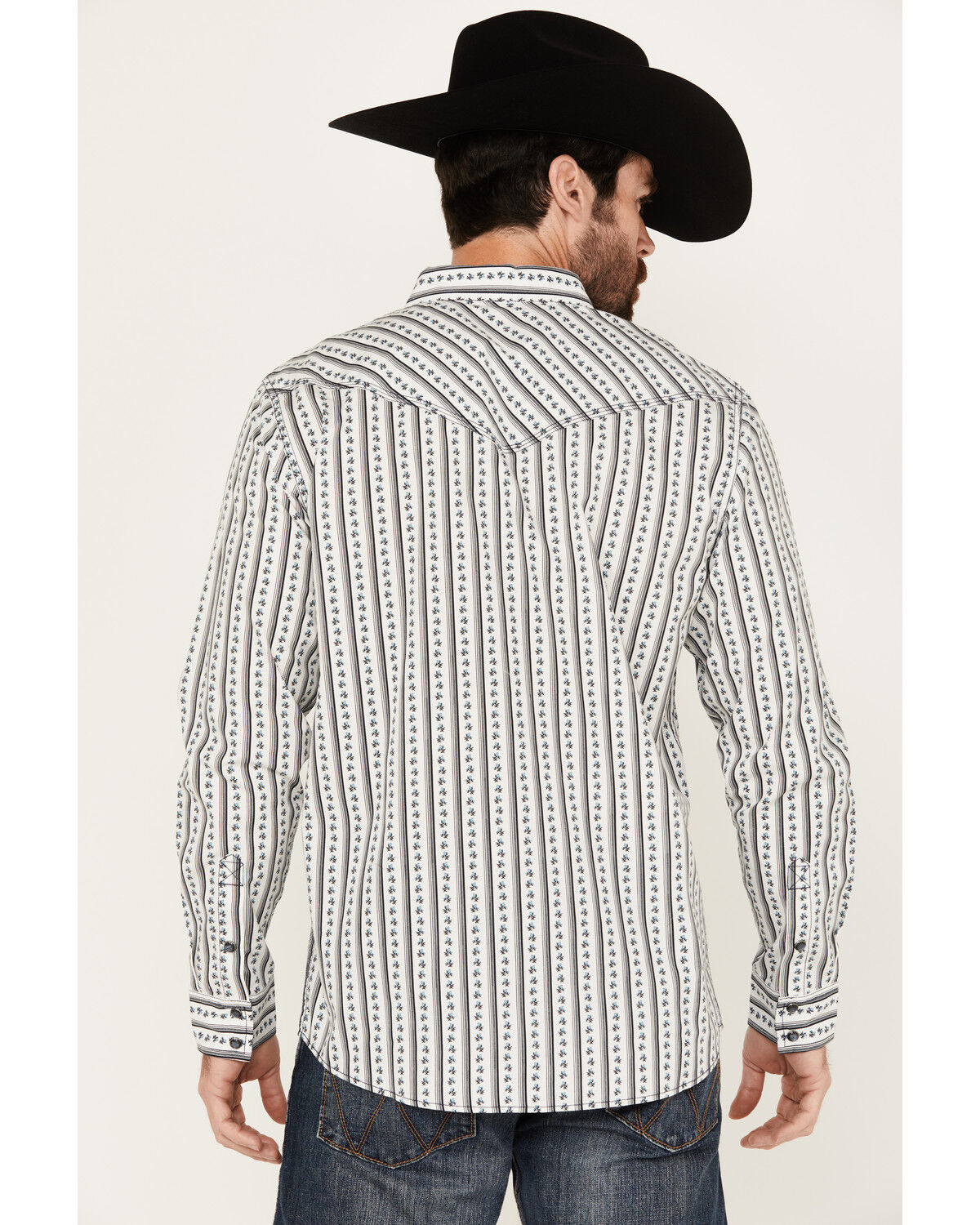 Image #4 - Moonshine Spirit Men's One Last Song Floral Print Long Sleeve Pearl Snap Western Shirt, White, hi-res