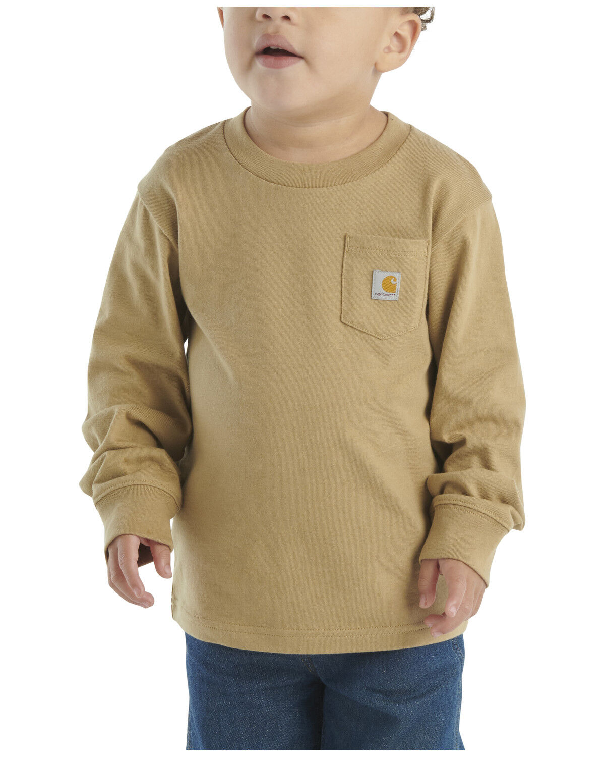 Image #3 - Carhartt Toddler Boys' Tractor Long Sleeve Pocket T-Shirt, Khaki, hi-res