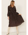 Molly Bracken Women's Printed Midi Long Sleeve Dress, Brown, hi-res