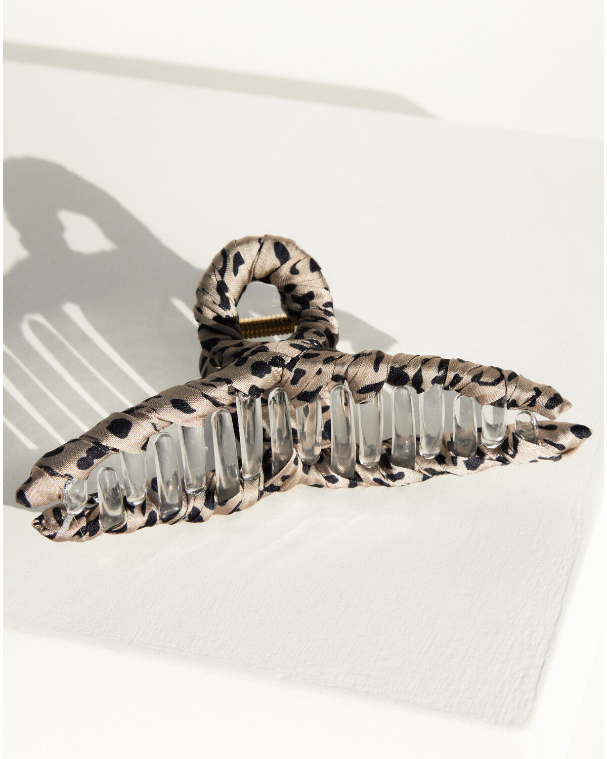 Image #5 - Shyanne Women's Animal Print Fabric Claw Clip Set - 2 Piece, Black, hi-res