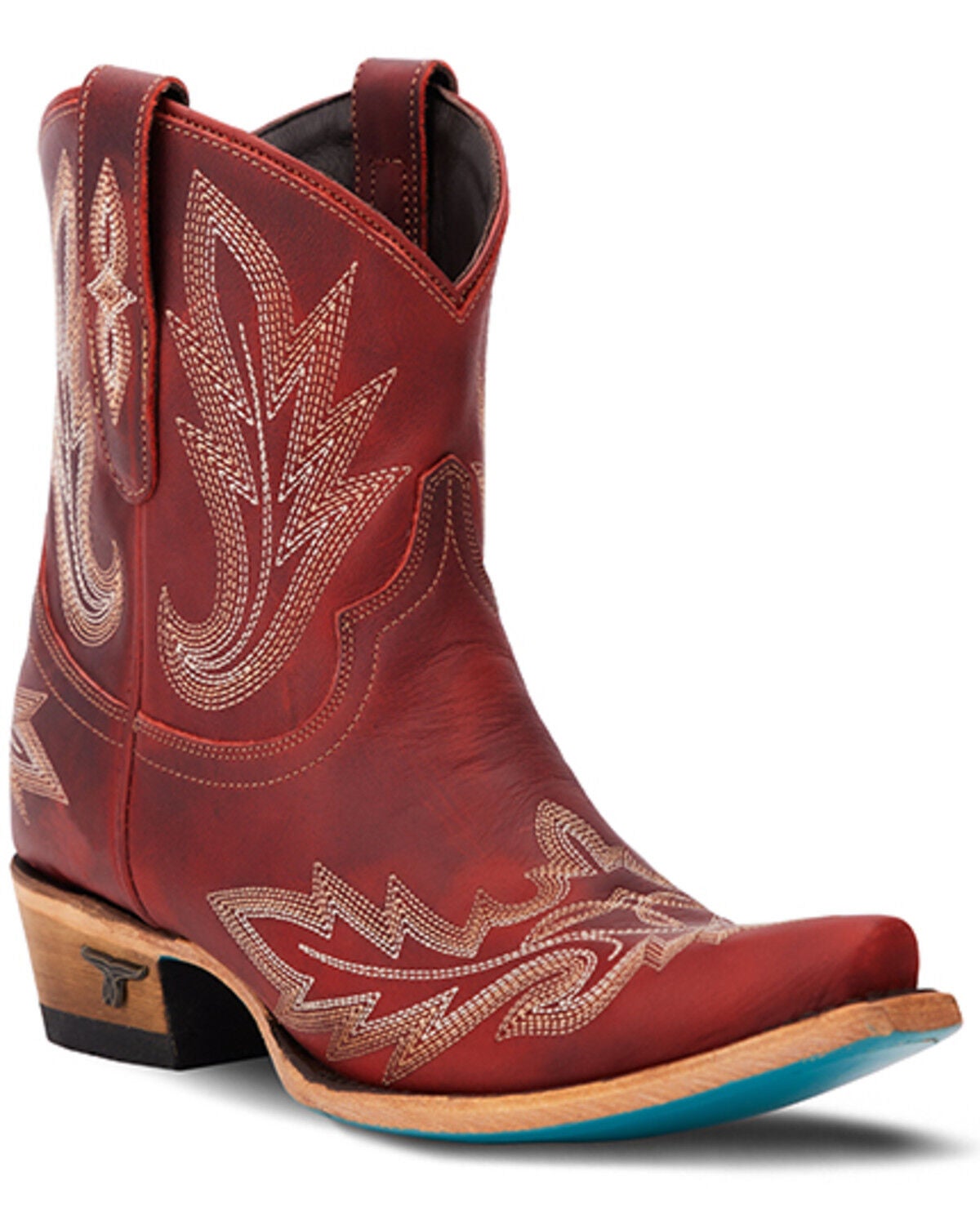 Lane Women's Lexington Western Booties - Snip Toe, Red, hi-res