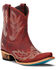 Image #1 - Lane Women's Lexington Western Booties - Snip Toe, Red, hi-res