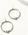 Image #1 - Shyanne Women's Americana Round Earrings , Silver, hi-res