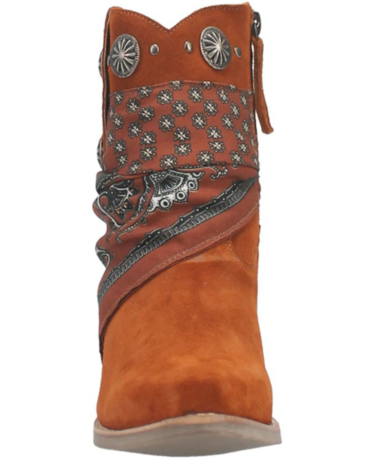 Image #4 - Dingo Women's Suede Bandida Western Booties - Round Toe, Brown, hi-res