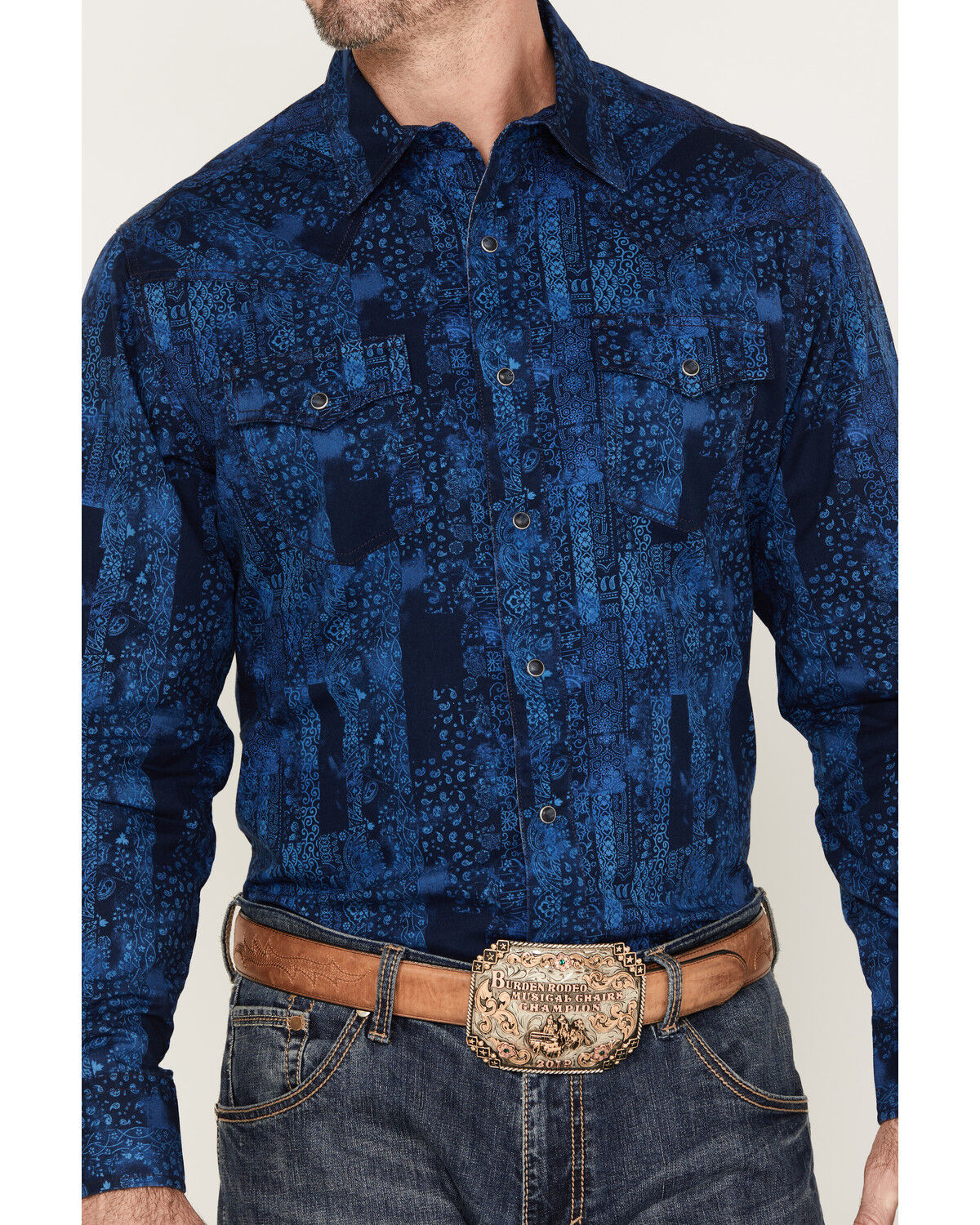 Image #3 - Wrangler Retro Men's Premium Paisley Print Long Sleeve Snap Western Shirt, , hi-res