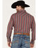 Image #4 - Rock & Roll Denim Men's Vintage 46 Serape Stripe Long Sleeve Snap Shirt, Red, hi-res