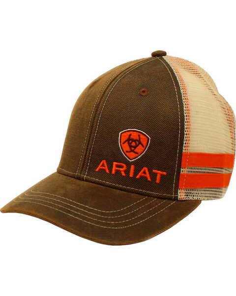 Ariat Men's Side Striped Ball Cap , Brown, hi-res