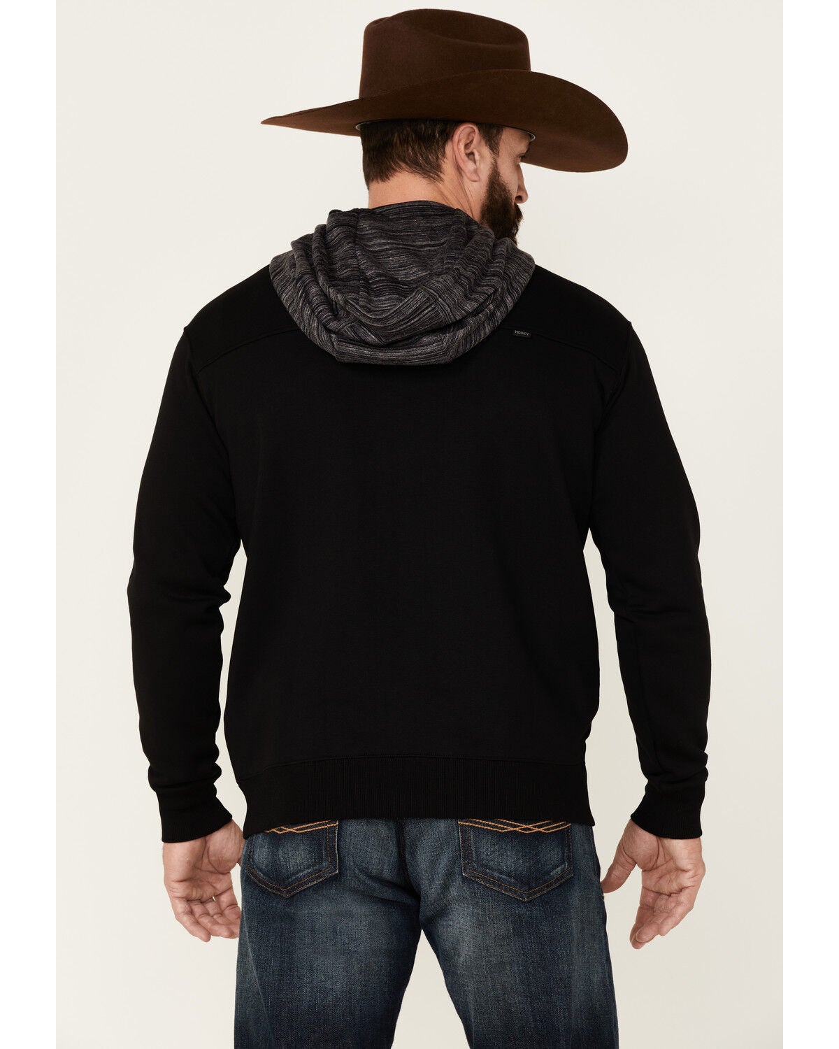 Image #4 - Hooey Men's Lock-Up Logo Graphic Hooded Sweatshirt - Black & Gray , , hi-res