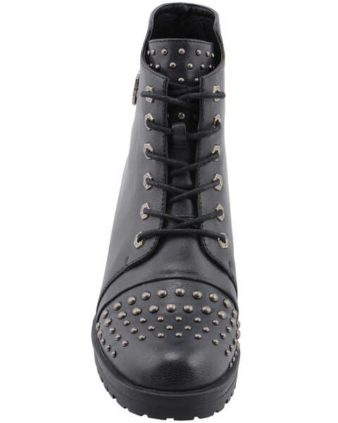 Image #5 - Milwaukee Leather Women's Studded Rocker Boots - Round Toe, Dark Grey, hi-res