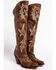 Dan Post Women's Jilted Knee Boots - Snip Toe , Chestnut, hi-res