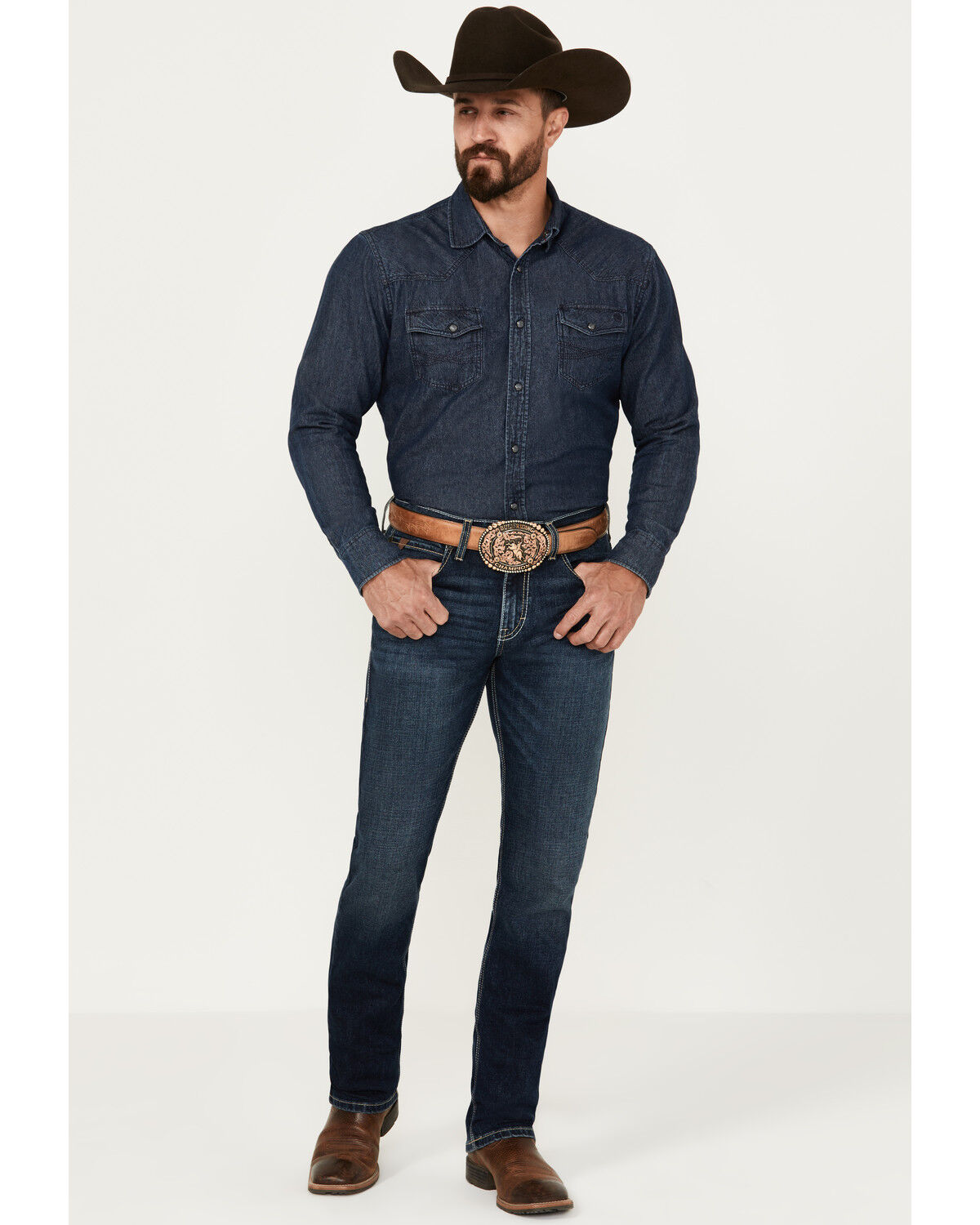 Image #1 - Ariat Men's M8 Bryson Slim Straight Drake Stretch Jeans, , hi-res