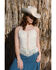 Image #1 - Idyllwind Women's Briarwick Jacquard Print Fringe And Lace Tank Top, Ivory, hi-res