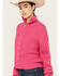 Image #2 - Revel Women's Quarter Zip Cable Knit Sweater, Fuchsia, hi-res