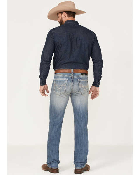 Rock & Roll Denim Men's Slim Fit Straight Rope Stitch Pocket Bootcut Jeans, Light Wash, hi-res