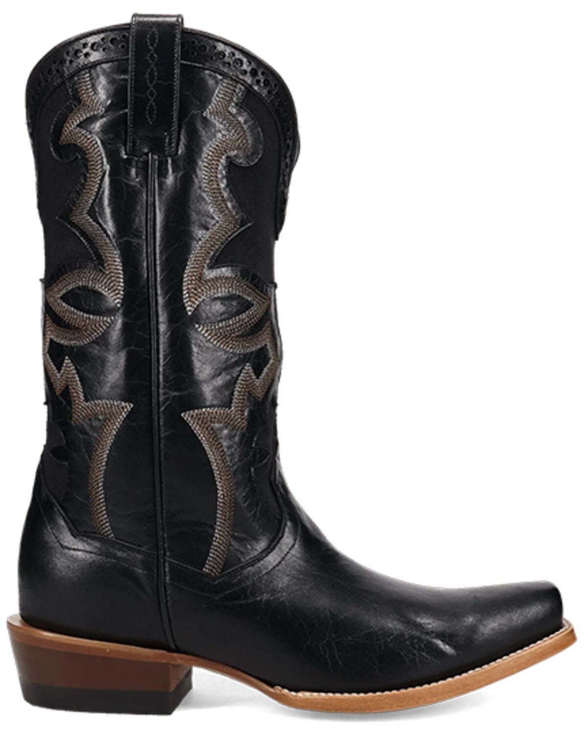 Image #2 - Dan Post Men's Frenchie Western Boots - Square Toe, Black, hi-res