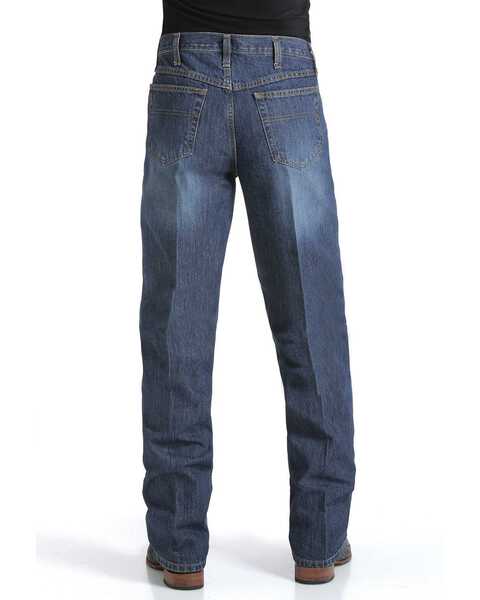 Image #3 - Cinch Men's Black Label Dark Wash Loose Fit Tapered Denim Jeans , Dark Blue, hi-res