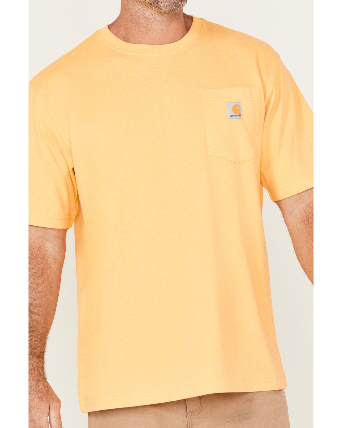 Image #3 - Carhartt Men's Loose Fit Heavyweight Short Sleeve Pocket T-Shirt, Yellow, hi-res